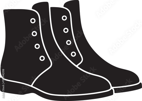 Chukka boots icon in silhouette on white background..