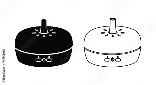 Two essential oil diffusers in contrasting tones a black and white silhouette