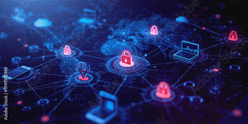 Future Technology Network Over Earth Digital Background