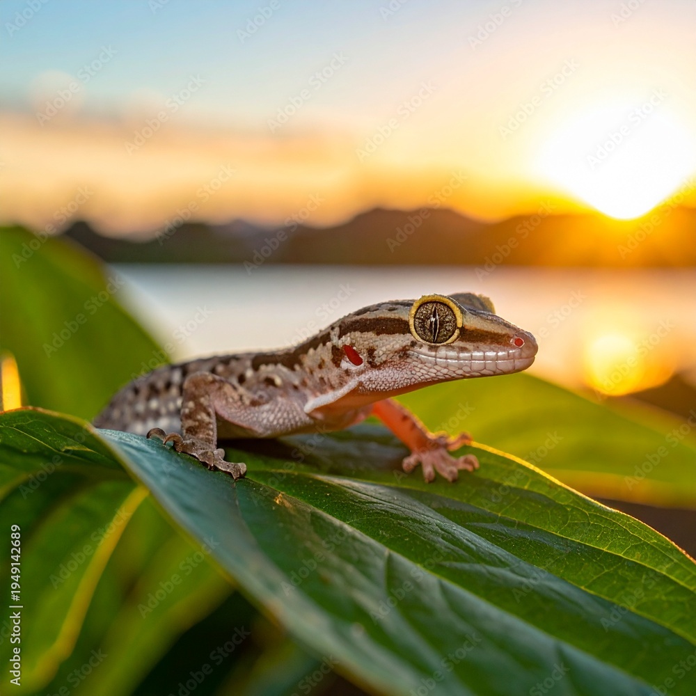 Fototapeta premium Gecko sunset