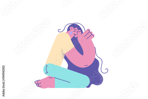 Unhappy woman cry suffer from depression