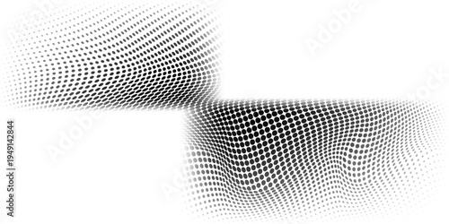 Grunge halftone gradient background. Faded grit noise texture. White and black sand wallpaper. Retro pixelated backdrop. Anime or manga style comic overlay. Vector