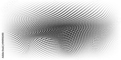 Grunge halftone gradient background. Faded grit noise texture. White and black sand wallpaper. Retro pixelated backdrop. Anime or manga style comic overlay. Vector