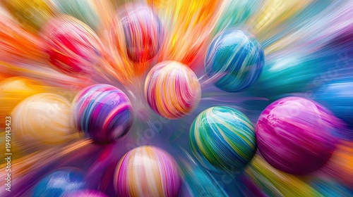 Wallpaper Mural Colorful Swirling Balls in Motion with Vibrant Background Effects Torontodigital.ca