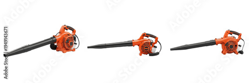 Orange leaf blower isolated on white background