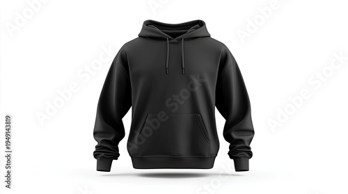 Wallpaper Mural Black Hoodie on a White Background with Front Pocket Design Torontodigital.ca