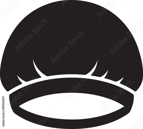  Hairnet icon in silhouette on white background.1