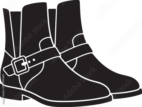 Jodhpur boots icon in silhouette on white background.