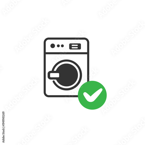 vector design of washing machine outline icon with standard