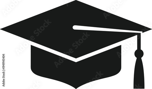 Graduation cap silhouette icon representing academic achievement education degree ceremony learning success and university study concept