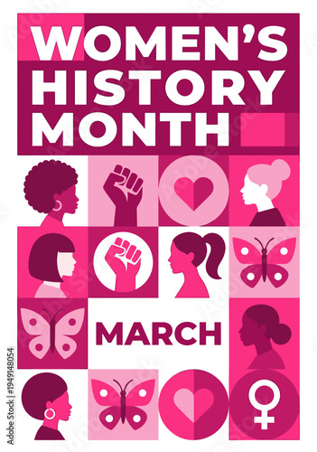 Women's History Month celebration graphic design.