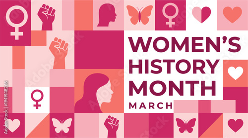 Women's History Month celebration graphic design.