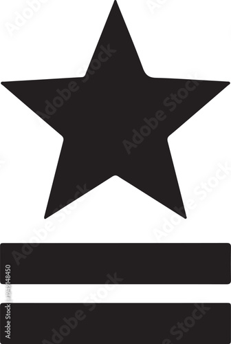 Rank insignia icon in silhouette on white background.