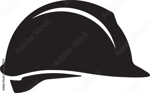 Safety helmet icon in silhouette on white background..