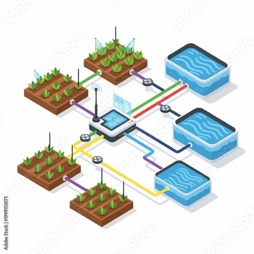 Smart Farming System with Automated Irrigation and Crop Monitoring.