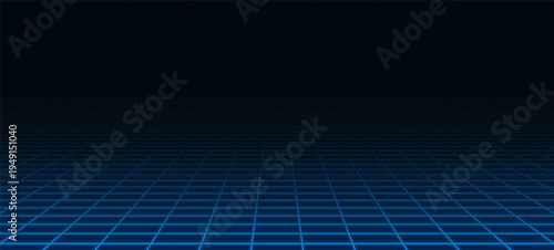 Wireframe landscape. perspective grid background