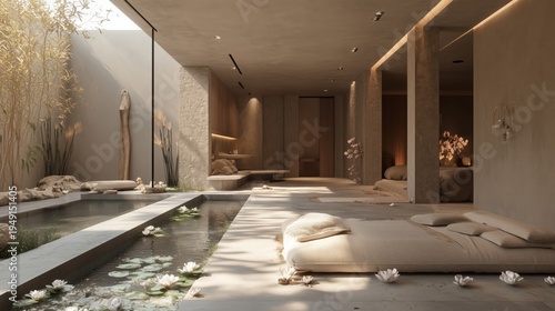 Relaxation Space With Natural Elements and Simple Design During Daylight Hours