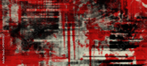 Bold red black and white texture vintage background abstract punk