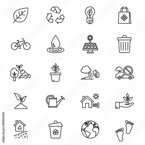 Eco friendly icons and symbols.
