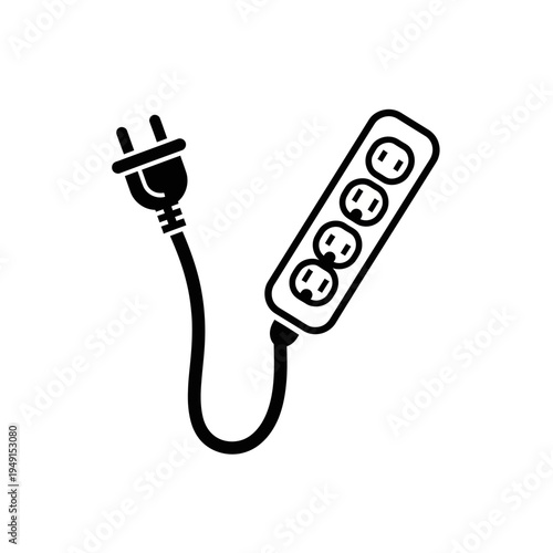 Electric plug with power socket.