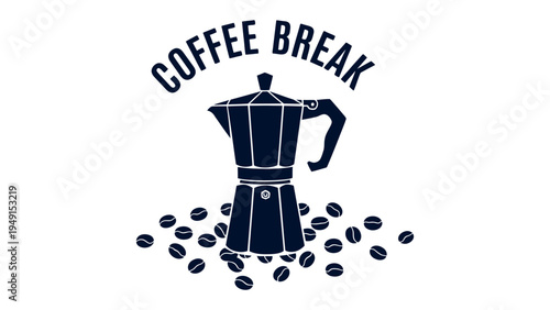 Coffee Break: An inviting image of a classic coffee maker and coffee beans, evoking the perfect moment of respite during a busy day.