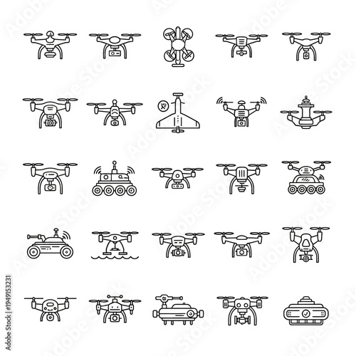 Military vehicles and aircraft icons.