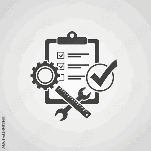 Tools and checklist on clipboard.