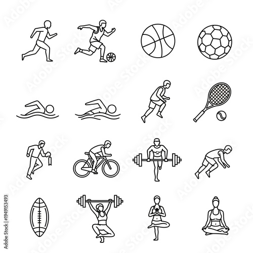 Various Sports Icons and Activities.