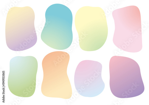 丸い曲線フォルムのカラフルなグラデーションフレームセット