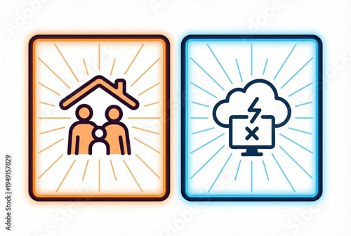 Illustrative representation of family connection versus digital disconnection emphasizing the importance of interpersonal relationships and technology's impact on modern life