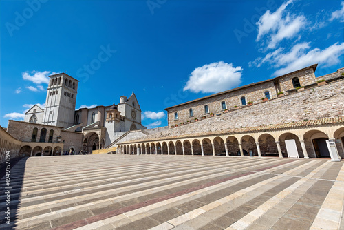 Wallpaper Mural Square in front of the Basilica of St. Francis in Assisi. Assisi, Umbria, Italy Torontodigital.ca