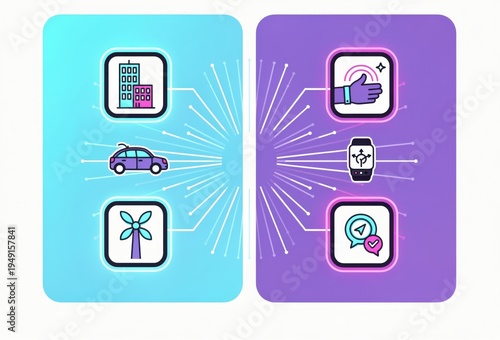Innovative digital connections bridging sustainable infrastructure and smart technology showcasing the synergy of urban development and mobile engagement