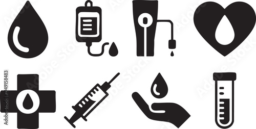 World Blood Donor Icons Set