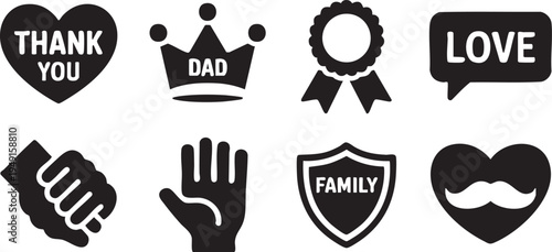 Happy Father’s Day Vector Icon Set