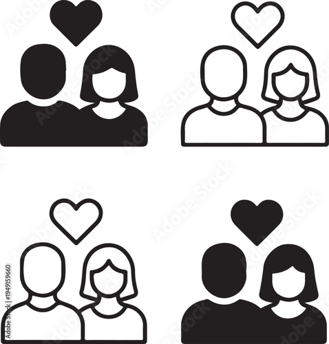 Isolated Couples Love Connection Icon Design, Couples Love Connection icon, Couples Love Connection vector symbol, romantic relationship illustration concept, couple love celebration graphic