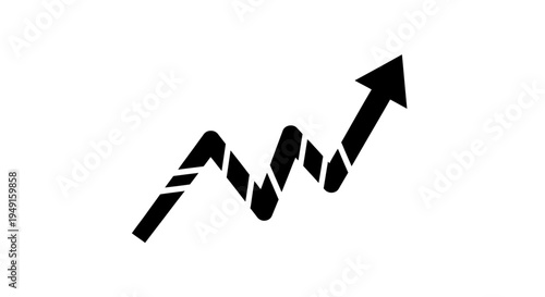Black arrow graph icon trending up.