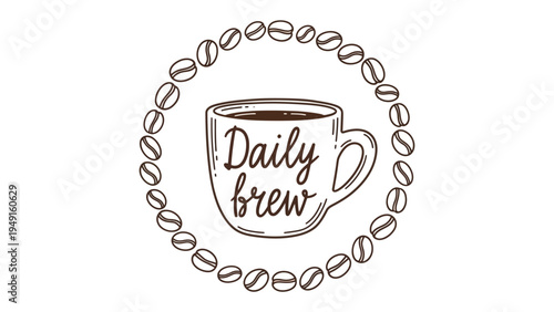 Daily Brew Delight: A charming illustration captures the essence of a fresh, daily cup of coffee, perfect for starting the day with energy and joy.
