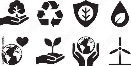 Green Energy and Ecology Icon Set