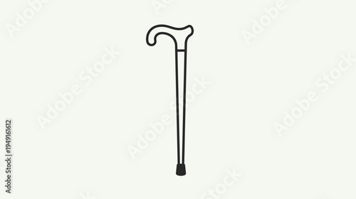 Cane walking stick for support.