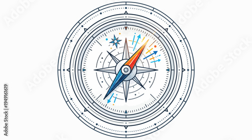 Compass Navigation Tool Direction Indicator.