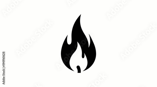 Black flame icon on white background.
