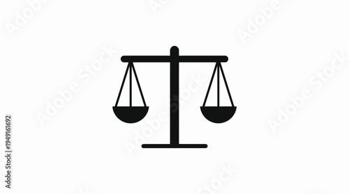 Black Scale Balance Justice Law Symbol.