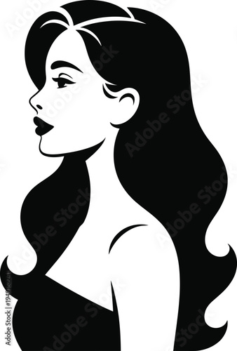 Elegant woman with long wavy hair and a stylish headband