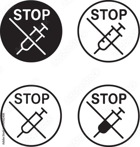 Isolated Stop Drug Abuse Awareness Icon Design, Stop Drug Abuse Awareness icon, Stop Drug Abuse Awareness vector symbol, prevention campaign concept, community health awareness illustration