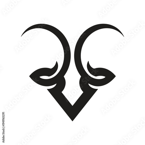 Black aries zodiac symbol