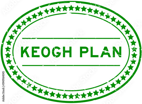 Grunge green keogh plan word oval rubber seal stamp on white background