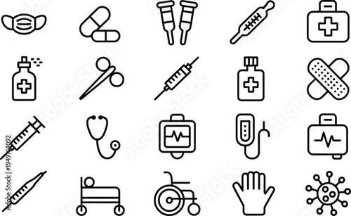 Medical and healthcare icons set