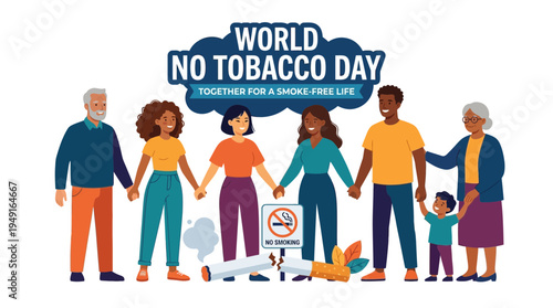 United to Quit: Flat Illustration of a Diverse Group Supporting Each Other.