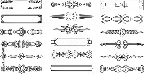 Gold frame background. Set of luxury thin line borders with shadow. Realistic 3d glamour rectangle template. Geometrical golden rich frames. Vector illustration