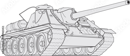 soviet_su85_tank_destroyer_front_view_vector.eps